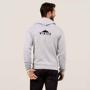Minimal Winter Mountain Zip Hoodie