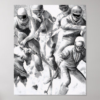 Minimal Winter Sports Illustration – Alpine Ice Ga Poster