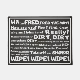 Minimal, Witty - Fred the Mat, Your humourous text Doormat