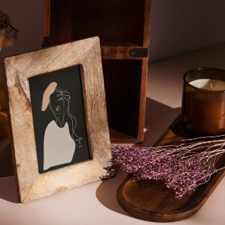 minimal woman white line drawing abstract poster