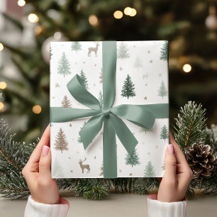 Minimal Woodland Christmas Wrapping Paper