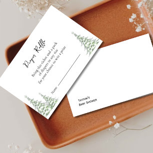 Minimal Woodland Diaper Raffle Ticket Baby Shower Enclosure Card