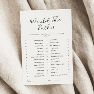 Minimal Would She Rather Bridal Shower Game