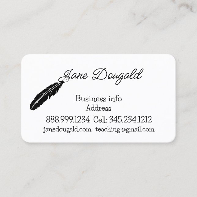 Minimal Writer, Legal, Teacher, Instructor Tutor  Business Card (Front)