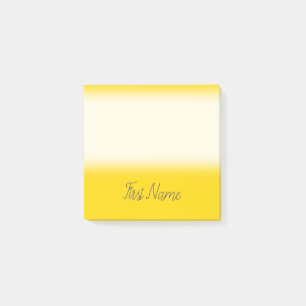 Minimal Yellow Background w/ Midnight Blue Name Post-it Notes