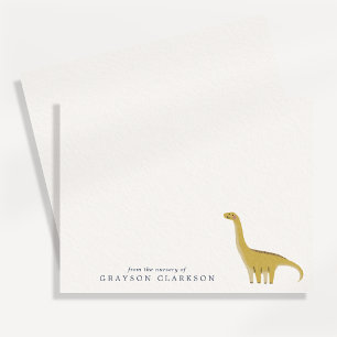 Minimal Yellow Dinosaur Nursery Note Card