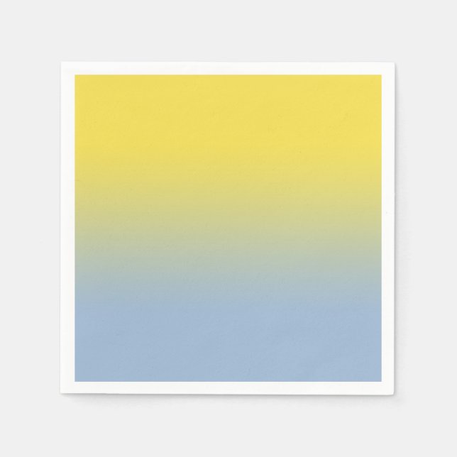 Minimal Yellow Light Blue Gradient Napkin (Front)