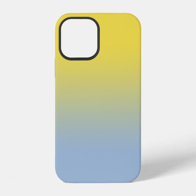 Minimal Yellow to Light Blue Gradient iPhone Case (Back)