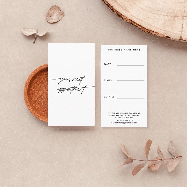 Minimal Your Next Appointment Handwritten Script Card (Creator Uploaded)