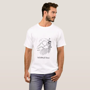 Minimal Zen Mountain Line Art Japanese Aesthetic T-Shirt