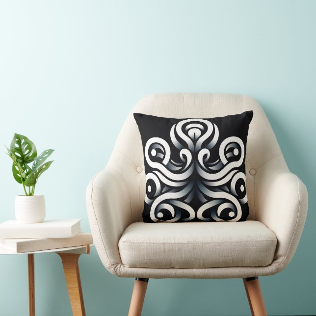 Minimal Zen Sacred Geometric Mandala Abstract Cushion (Chair)