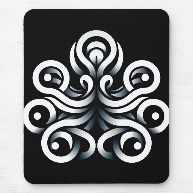 Minimal Zen Sacred Geometric Mandala Abstract Mouse Mat (Front)