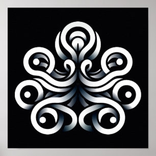 Minimal Zen Sacred Geometric Mandala Abstract Poster