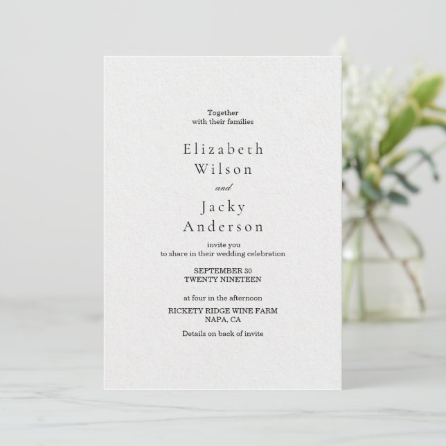 Minimalis All in one modern simple Wedding Invitation (Standing Front)