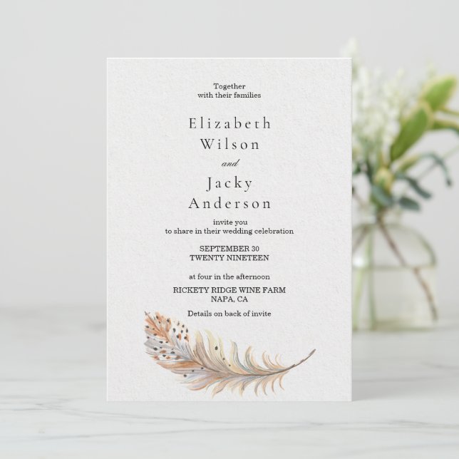 Minimalis All in one modern simple Wedding Invitation (Standing Front)