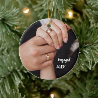 Minimalis photo Custom Engagement Photo Engaged Ceramic Tree Decoration