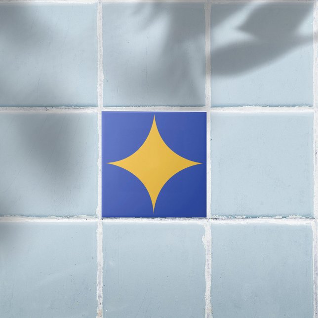 Minimalis Retro Starburst Mid-Century Ceramic Tile (Creator Uploaded)