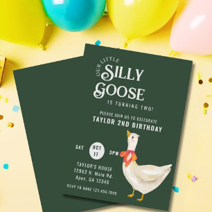 Minimalism Сlassic Silly Goose Birthday  Invitation