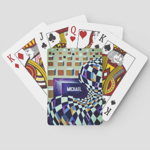 Minimalism 3-d effect with optical illusion playing cards