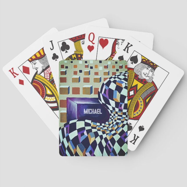 Minimalism 3-d effect with optical illusion playing cards (Back)
