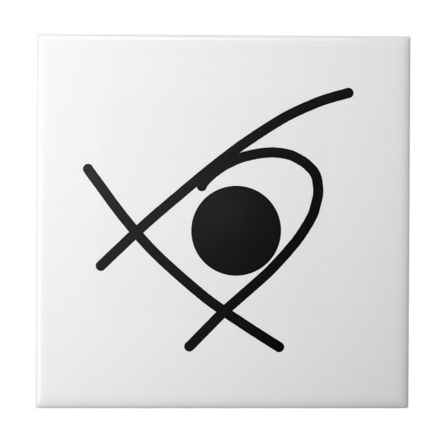 Minimalism Abstract Art Black and White Tile (Front)