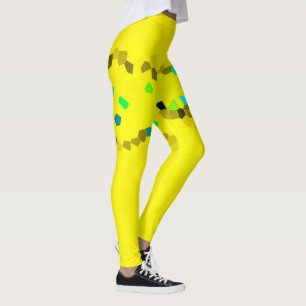 Minimalism Abstract Art Black Yellow Leggings