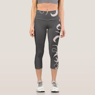 Minimalism Abstract Art Charcoal Grey Hand Drawing Capri Leggings