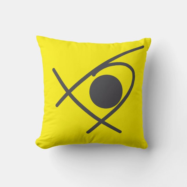 Minimalism Abstract Art Grey Yellow Throw Pillow (Front)