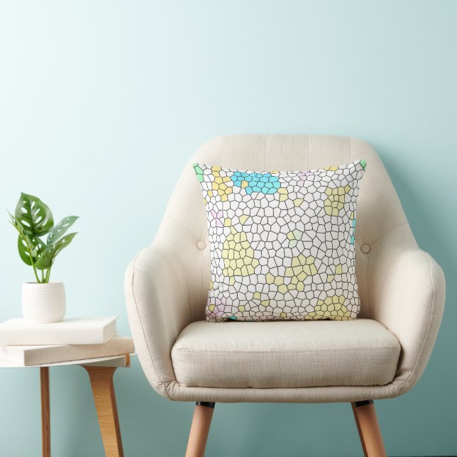 Minimalism Abstract Art Pale Pastel Cells Texture Cushion (Chair)