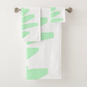 Minimalism Abstract Art Pale Turquoise Green Bath Towel Set