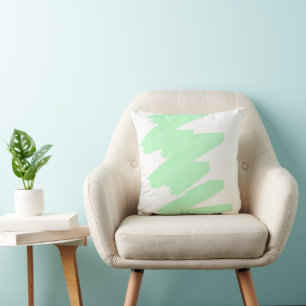 Minimalism Abstract Art Pale Turquoise Green Cushion