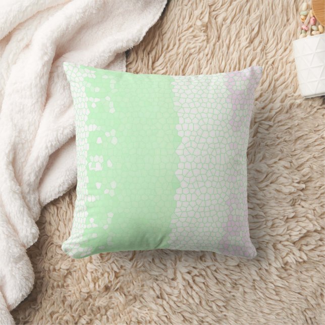 Minimalism Abstract Art Pale Turquoise Green Pink Cushion (Blanket)