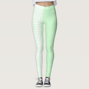 Minimalism Abstract Art Pale Turquoise Green Pink Leggings