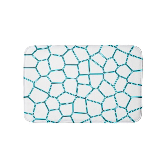 Minimalism Abstract Art Pale Turquoise White Cells Bath Mat (Front)