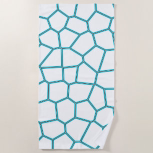 Minimalism Abstract Art Pale Turquoise White Cells Beach Towel