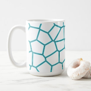 Minimalism Abstract Art Pale Turquoise White Cells Coffee Mug