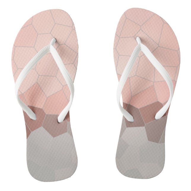 Minimalism Abstract Art Pastel Pink Cells Flip Flops (Footbed)