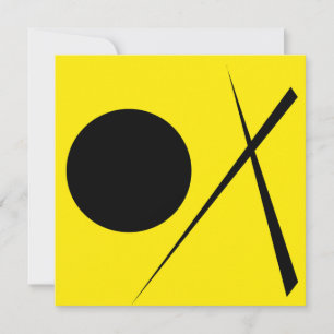 Minimalism Abstract Art Pattern Black Yellow Card