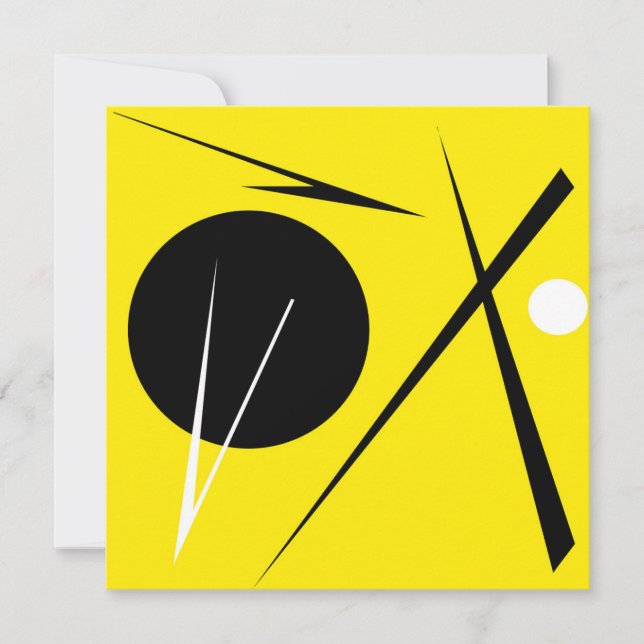 Minimalism Abstract Art Pattern Black Yellow White Card (Front)