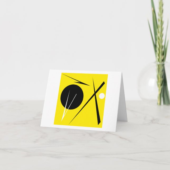 Minimalism Abstract Art Pattern Black Yellow White Thank You Card (Front)