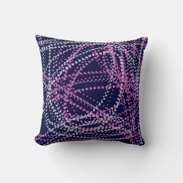 Minimalism Abstract Art Pattern Blue Grey Pink Cushion (Front)