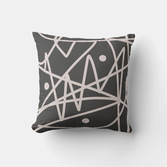 Minimalism Abstract Art Pattern Gray White Cushion (Front)