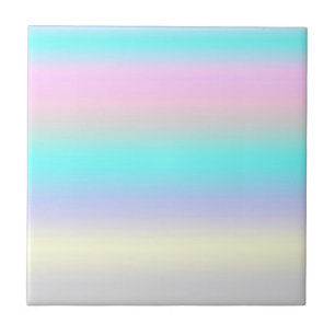 Minimalism Abstract Art Turquoise Pink Pastel Tile