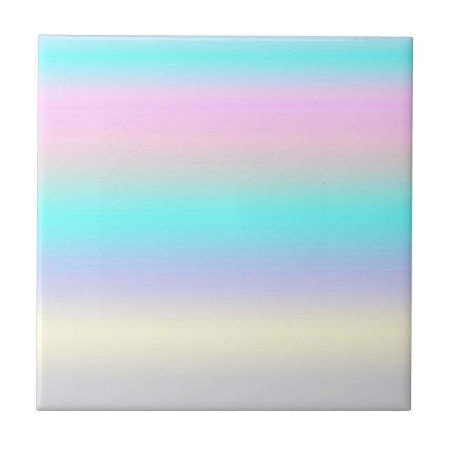 Minimalism Abstract Art Turquoise Pink Pastel Tile (Front)
