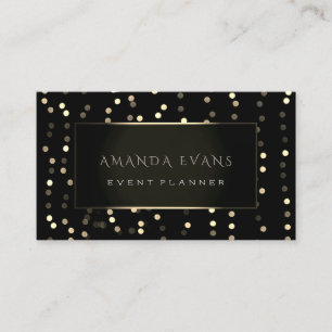 Minimalism Beauty Black Framed Golden Confetti Business Card