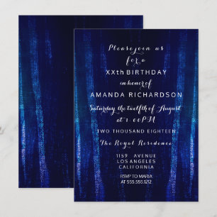 Minimalism Black Blue Navy Event Surprise Abstract Invitation