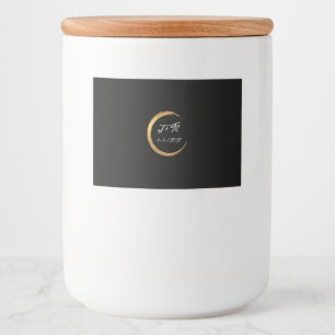 Minimalism Black White Gold Initials MonogramFavor Food Label
