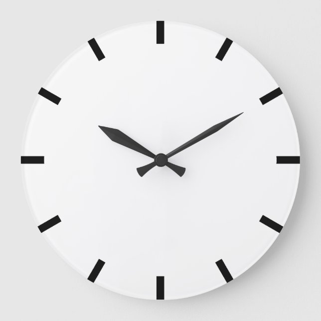 Minimalism Black White Home Office Urban Large Clock (Front)