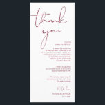 Minimalism Burgundy Script Place Setting Thank You Programme<br><div class="desc">(All colours are customisable) Modern Minimalism Script Place Setting Thank You Card. Share the love and show your appreciation to your guests, when they sit down at their seat and read this personalised charming place setting Thank you card. It's a wonderful way to kick off your special day celebration! Please...</div>