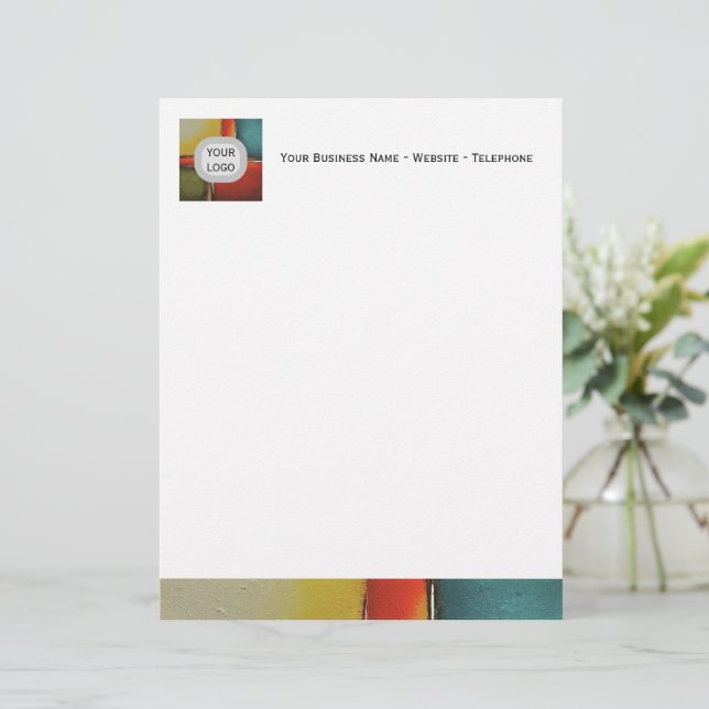 Minimalism Colour Blocking Business Promotional Custom Letterhead (Standing Front)